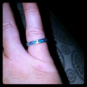 Sterling silver opal band